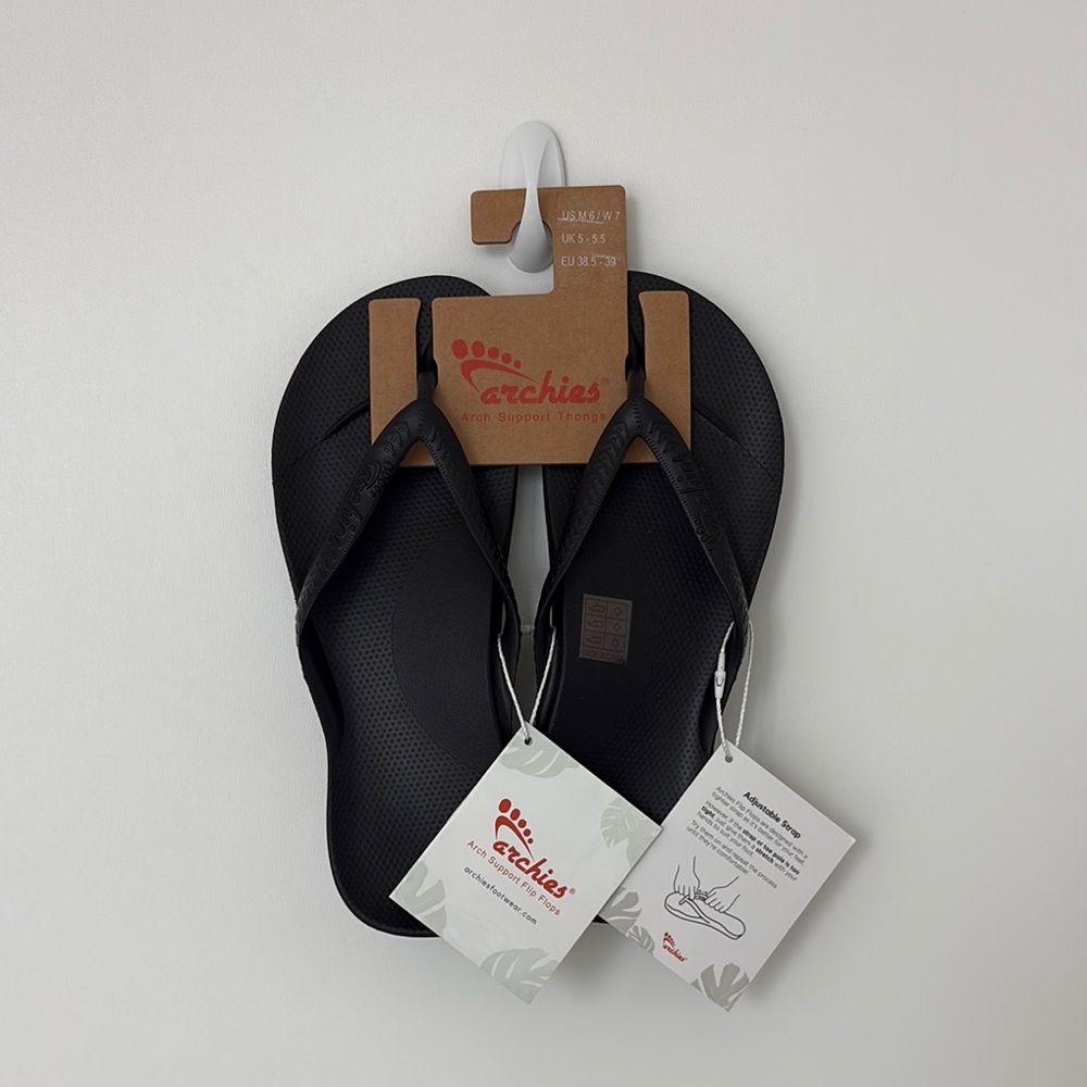 NWT ARCHIES Black Flip Flops